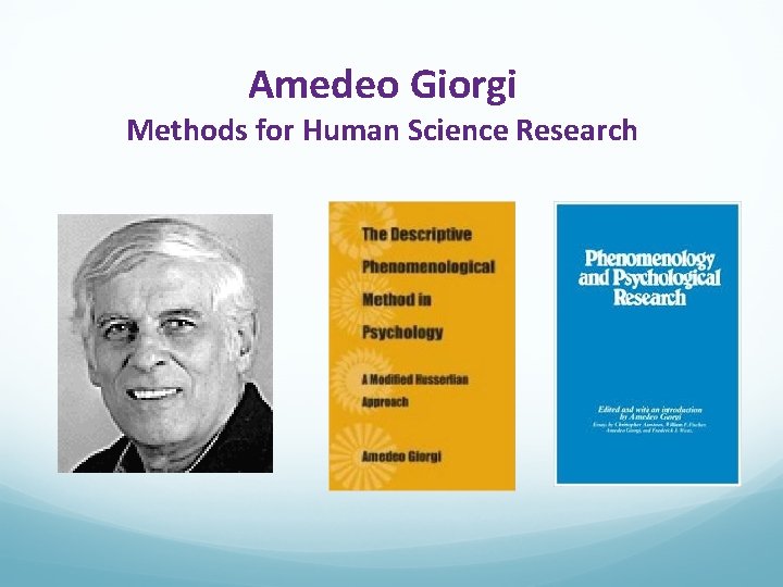 Amedeo Giorgi Methods for Human Science Research 