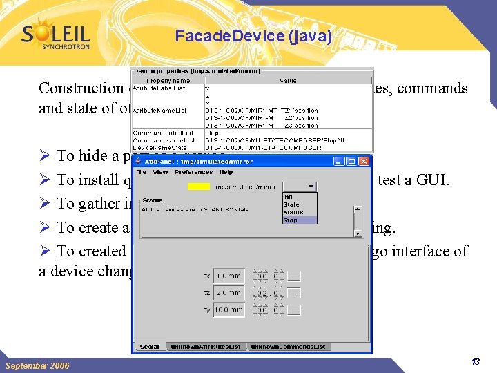 Facade. Device (java) Construction of a new device starting from attributes, commands and state