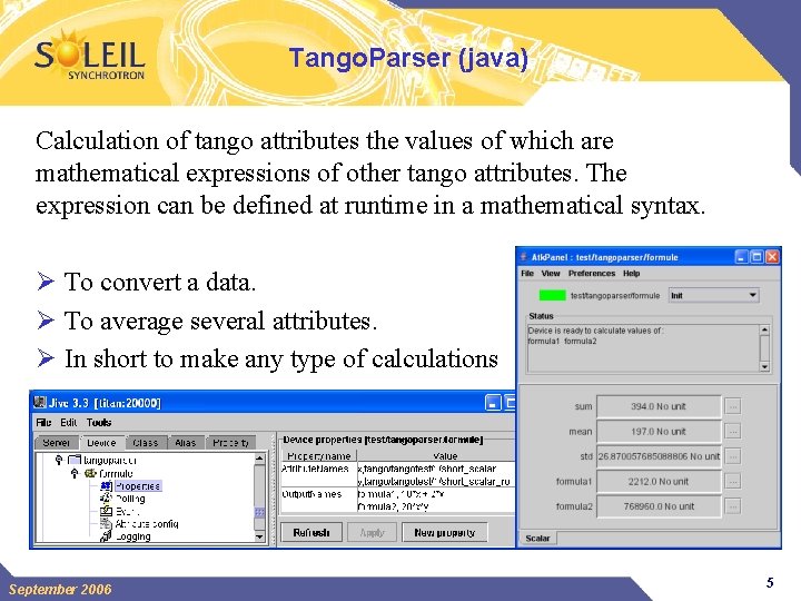 Tango. Parser (java) Calculation of tango attributes the values of which are mathematical expressions