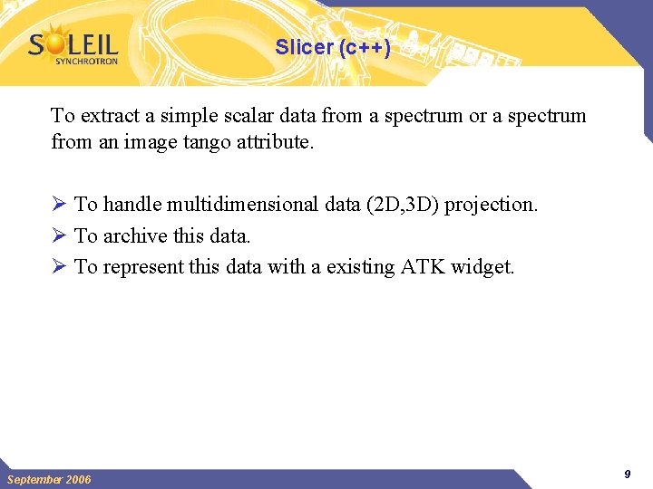 Slicer (c++) To extract a simple scalar data from a spectrum or a spectrum