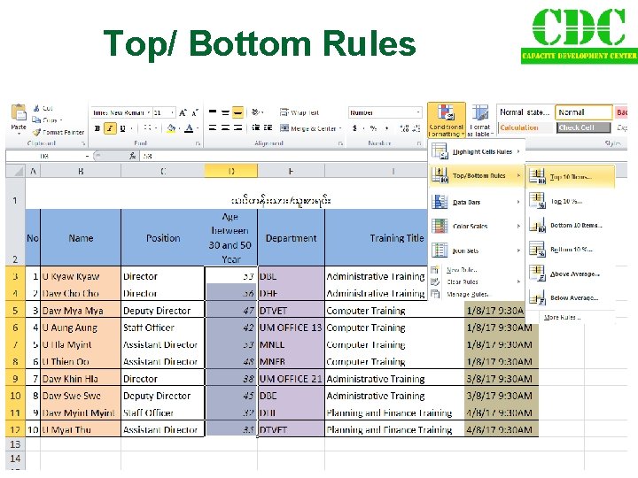 Top/ Bottom Rules 3/13/2019 CDC-4 6 