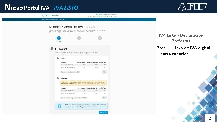 Nuevo Portal IVA - IVA LISTO IVA Listo - Declaración Proforma Paso 1 -