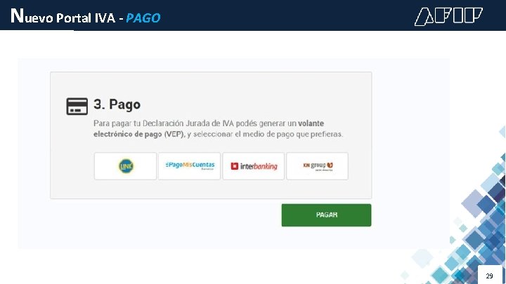 Nuevo Portal IVA - PAGO 29 