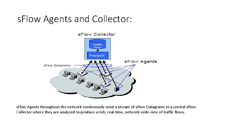 s. Flow Agents and Collector: s. Flow Agents throughout the network continuously send a