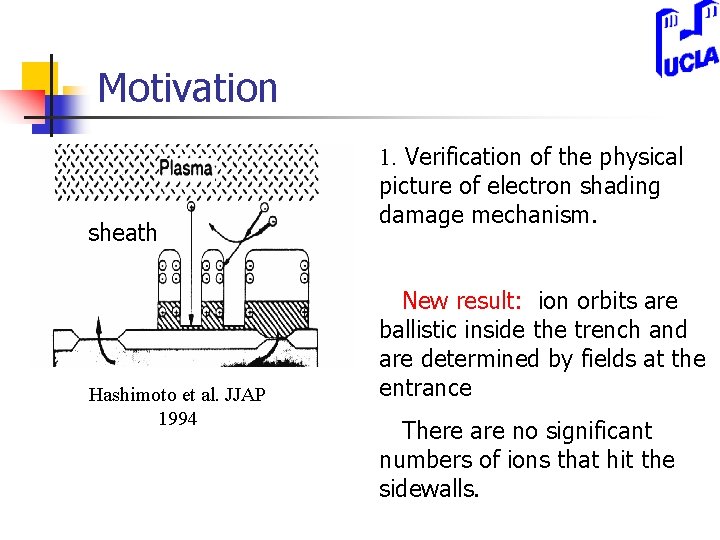 Motivation sheath Hashimoto et al. JJAP 1994 1. Verification of the physical picture of