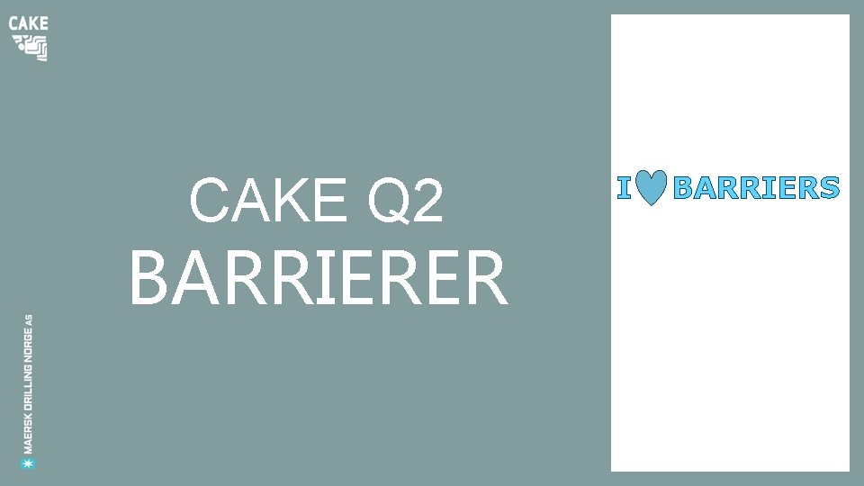CAKE Q 2 BARRIERER I BARRIERS 