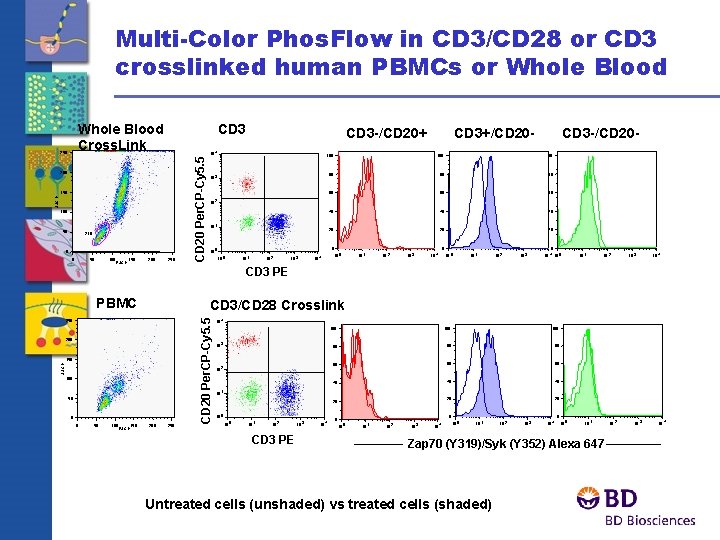 Multi-Color Phos. Flow in CD 3/CD 28 or CD 3 crosslinked human PBMCs or