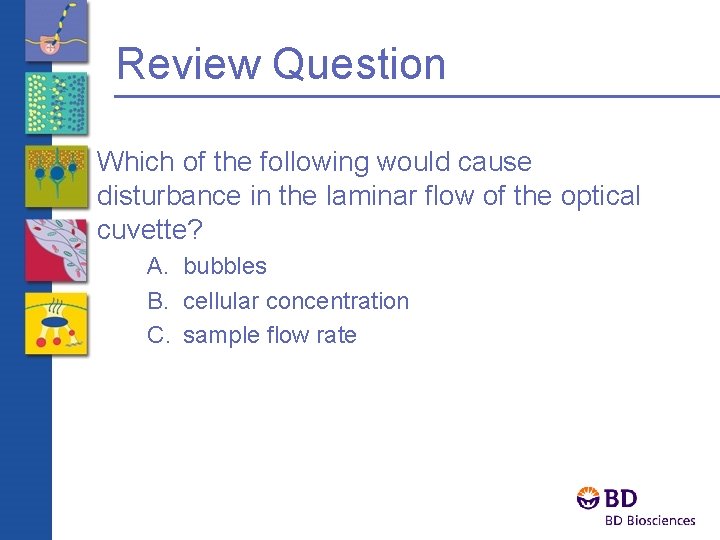 Review Question Which of the following would cause disturbance in the laminar flow of