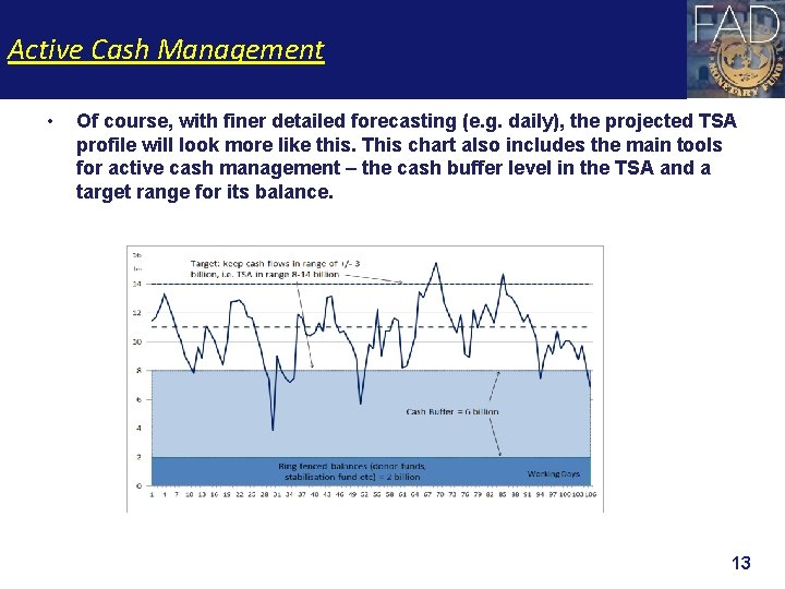 Active Cash Management • Of course, with finer detailed forecasting (e. g. daily), the