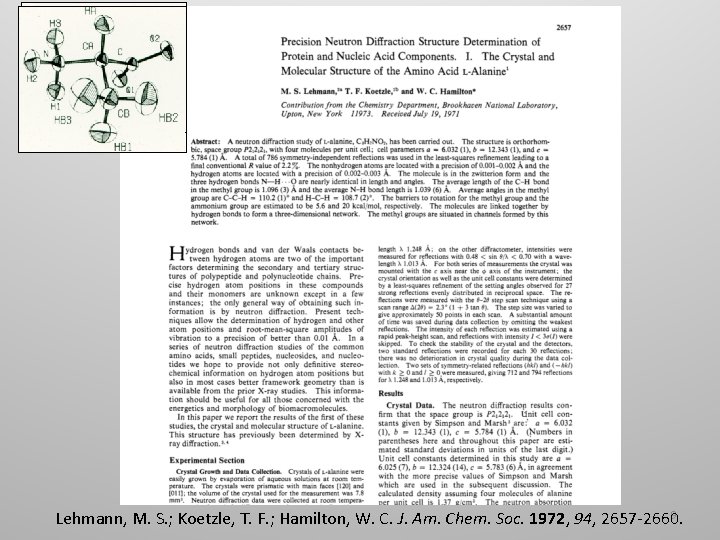 Amino Acids 9 Lehmann, M. S. ; Koetzle, T. F. ; Hamilton, W. C.