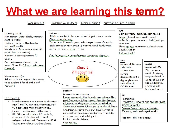 What we are learning this term? 