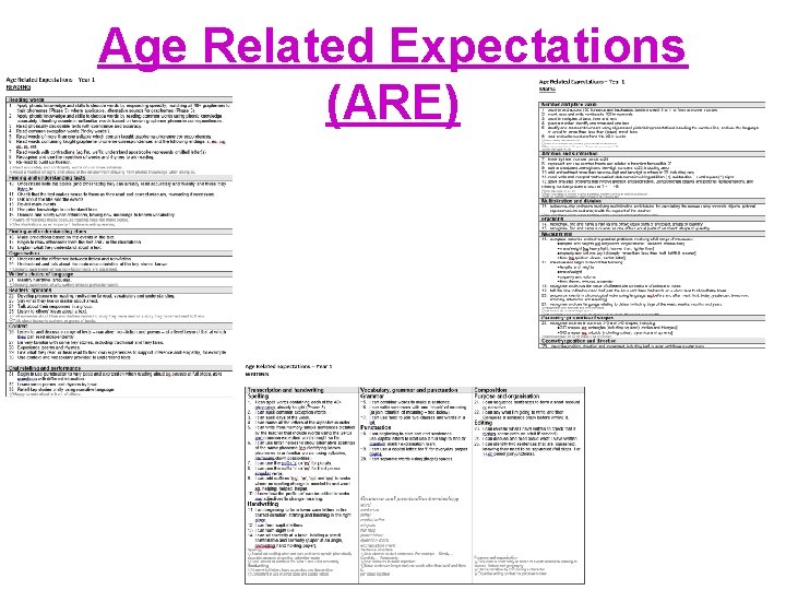 Age Related Expectations (ARE) 