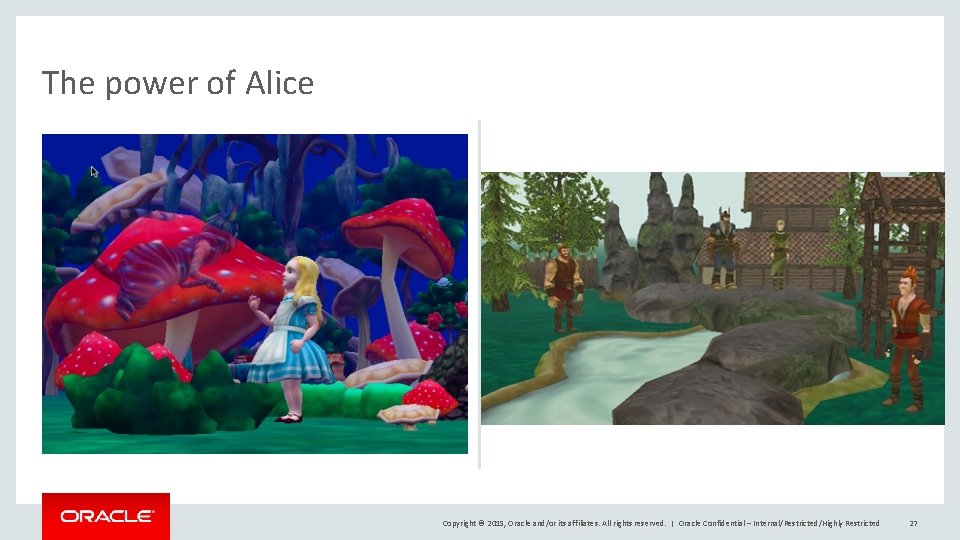 The power of Alice Copyright © 2015, Oracle and/or its affiliates. All rights reserved.