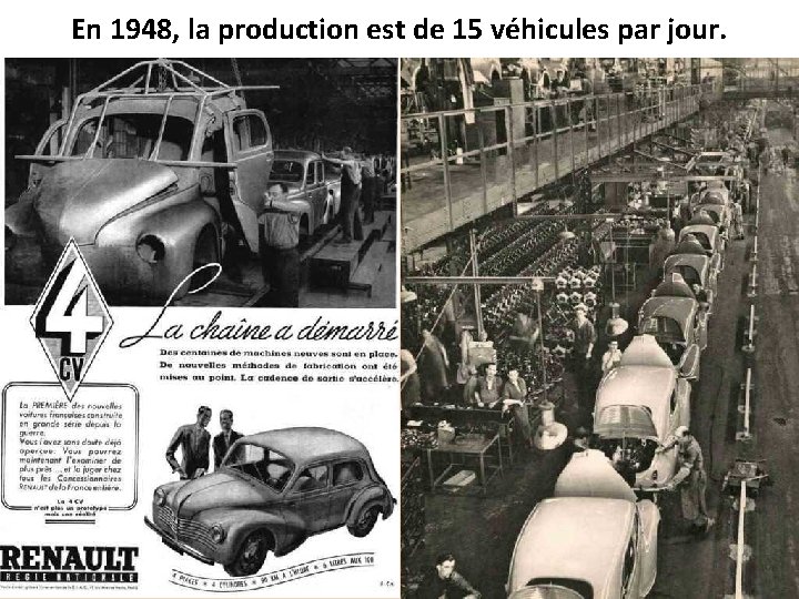 En 1948, la production est de 15 véhicules par jour. 
