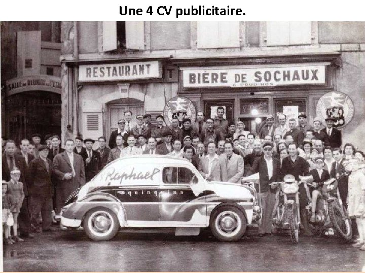 Une 4 CV publicitaire. 