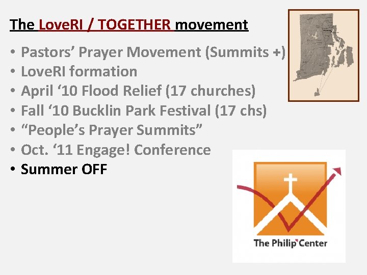 The Love. RI / TOGETHER movement • • Pastors’ Prayer Movement (Summits +) Love.