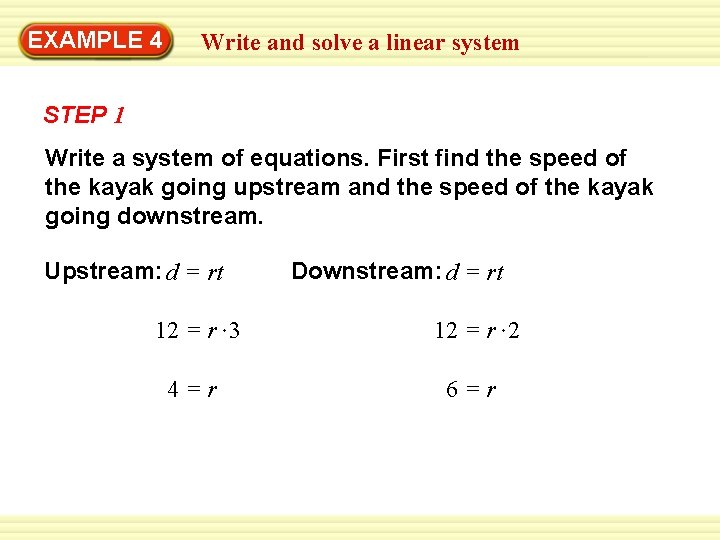 EXAMPLE 4 Write and solve a linear system STEP 1 Write a system of