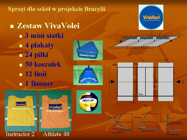 Sprzęt dla szkół w projekcie Brazylii n Zestaw Viva. Volei n n n 3