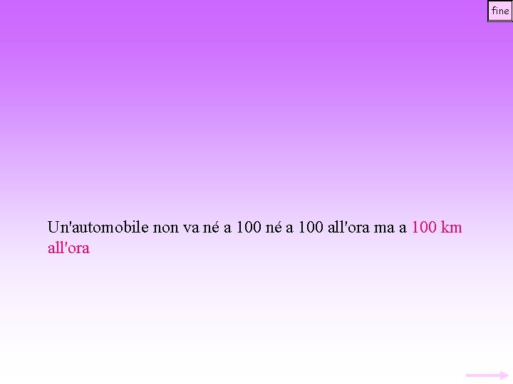 fine Un'automobile non va né a 100 all'ora ma a 100 km all'ora 