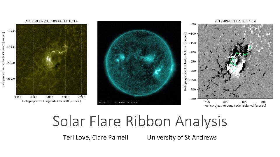 Solar Flare Ribbon Analysis Teri Love, Clare Parnell University of St Andrews 