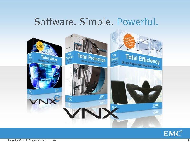 Software. Simple. Powerful. © Copyright 2011 EMC Corporation. All rights reserved. 5 