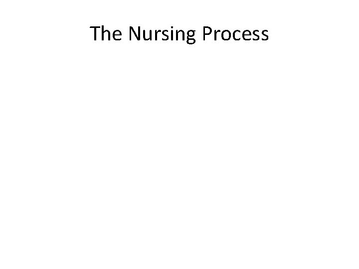 The Nursing Process 