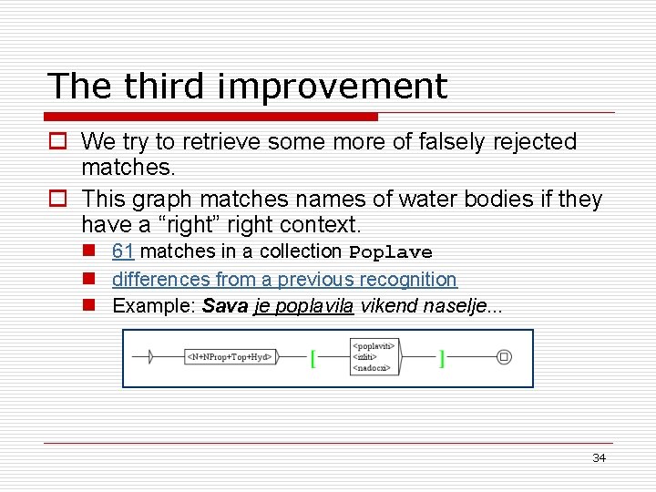 The third improvement o We try to retrieve some more of falsely rejected matches.