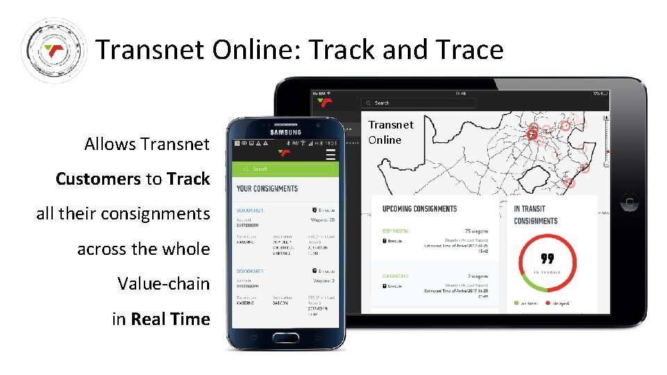 Transnet Online: Track and Trace Allows Transnet Customers to Track all their consignments across