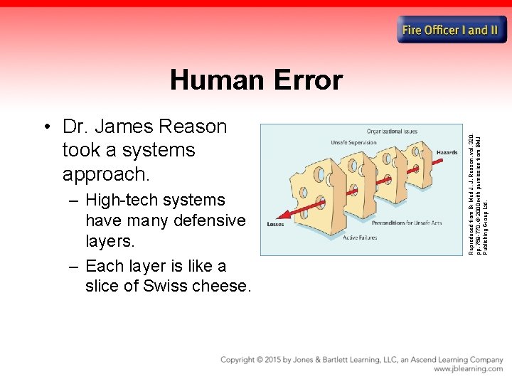  • Dr. James Reason took a systems approach. – High-tech systems have many