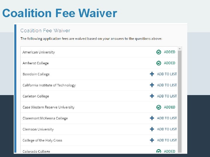 Coalition Fee Waiver 