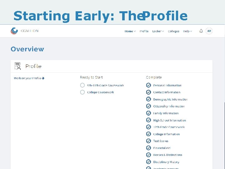 Starting Early: The. Profile 