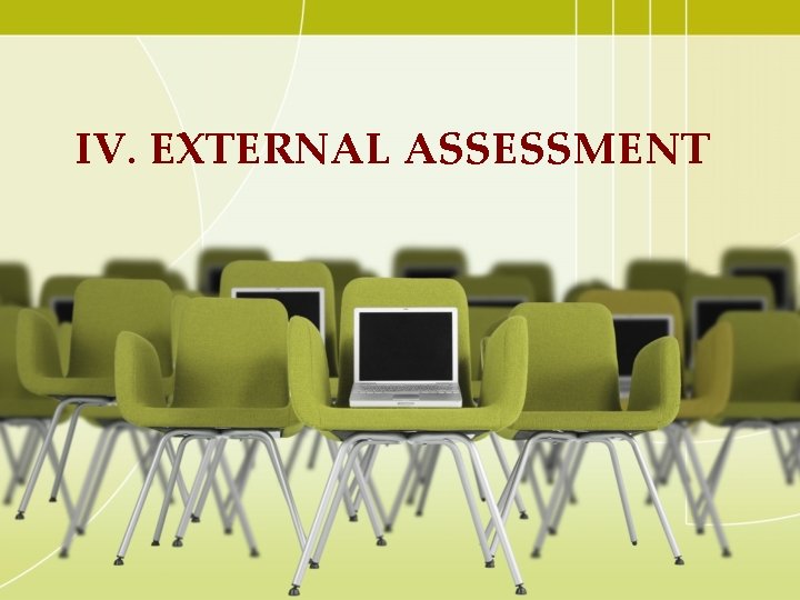 IV. EXTERNAL ASSESSMENT 