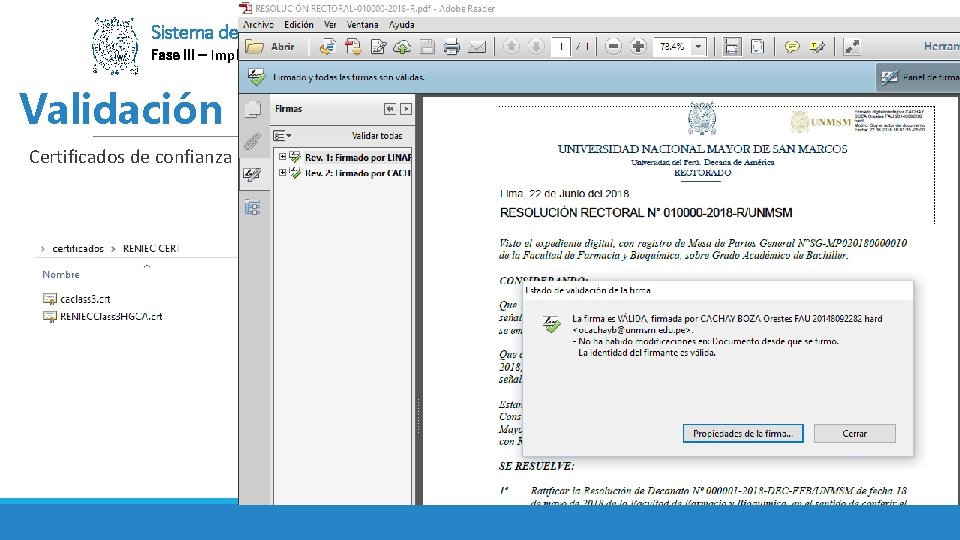 Sistema de Gestión Documental con Firma Digital Fase III – Implantación de trámites académicos