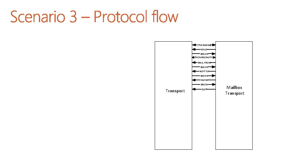 (TLS Session) EHLO 250 OK (EXCHANGEAUTH) MAIL FROM 250 OK RCPT TO 250 OK