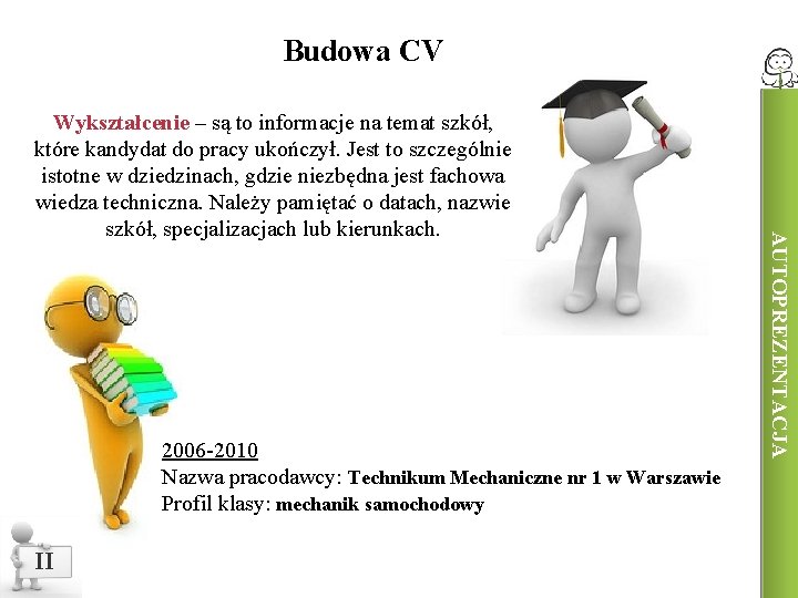 Budowa CV 2006 -2010 Nazwa pracodawcy: Technikum Mechaniczne nr 1 w Warszawie Profil klasy: