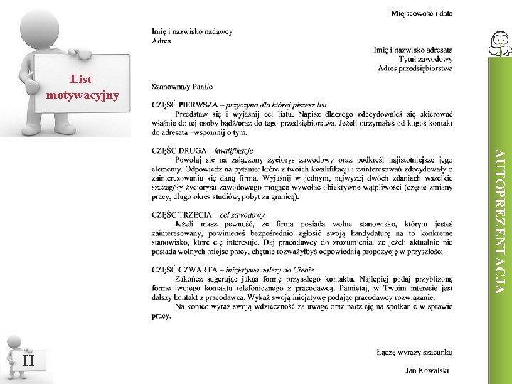 List motywacyjny AUTOPREZENTACJA II 