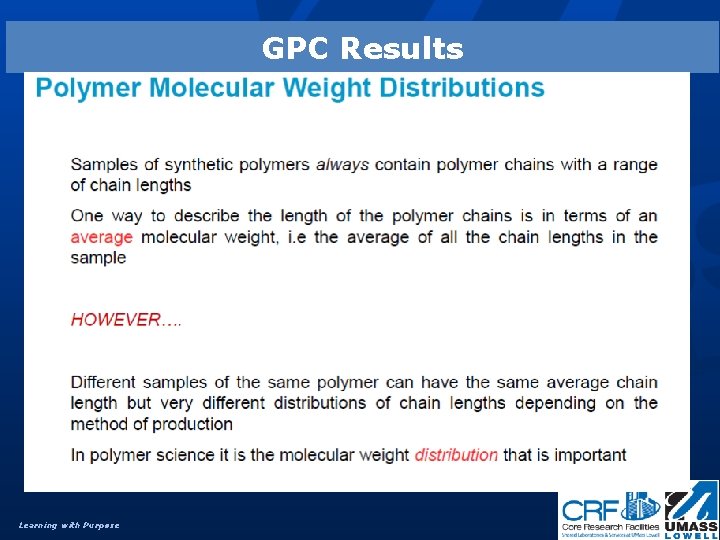 GPC Results Learning with Purpose 