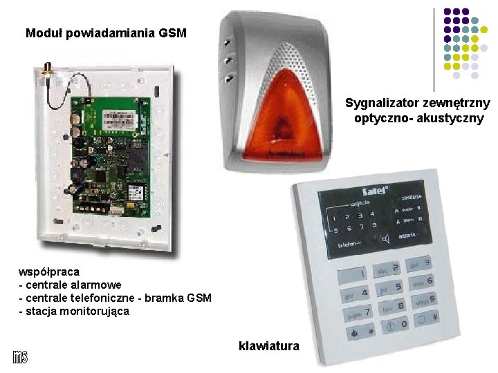Moduł powiadamiania GSM Sygnalizator zewnętrzny optyczno- akustyczny współpraca - centrale alarmowe - centrale telefoniczne