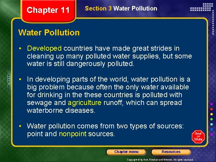Chapter 11 Section 3 Water Pollution • Developed countries have made great strides in Chapter 11 Section 3 Water Pollution • Developed countries have made great strides in