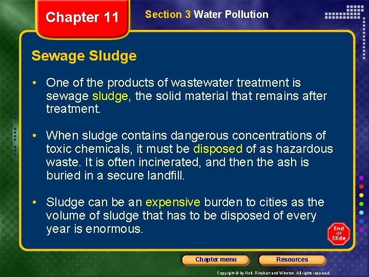 Chapter 11 Section 3 Water Pollution Sewage Sludge • One of the products of Chapter 11 Section 3 Water Pollution Sewage Sludge • One of the products of