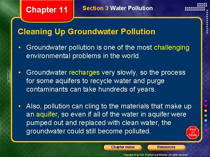 Chapter 11 Section 3 Water Pollution Cleaning Up Groundwater Pollution • Groundwater pollution is Chapter 11 Section 3 Water Pollution Cleaning Up Groundwater Pollution • Groundwater pollution is