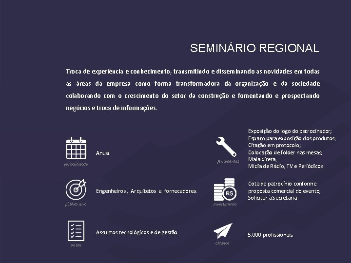 SEMINÁRIO REGIONAL Troca de experiência e conhecimento, transmitindo e disseminando as novidades em todas