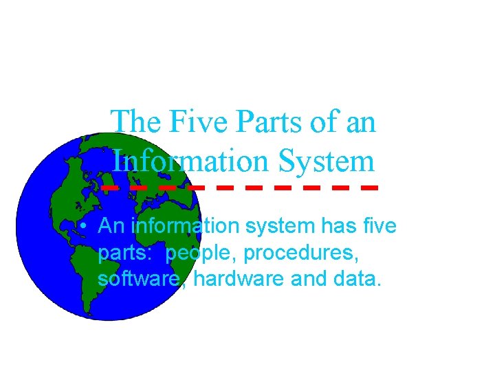 The Five Parts of an Information System • An information system has five parts: