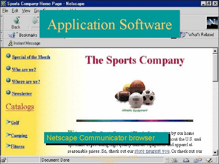 Application Software Netscape Communicator browser Computing Essentials 1999 - 2000 Chapter 1 35 