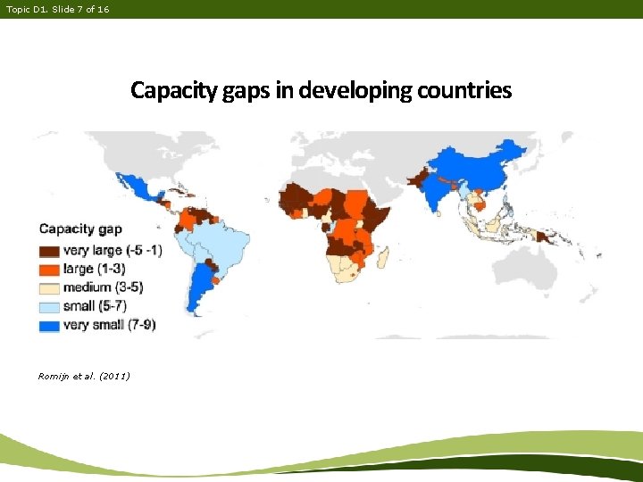 Topic D 1. Slide 7 of 16 Capacity gaps in developing countries Romijn et