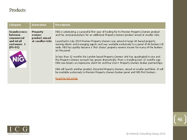 Products Category Innovation Description Seamlessness between commercial and retail customers 1 (PS-01) Property owners