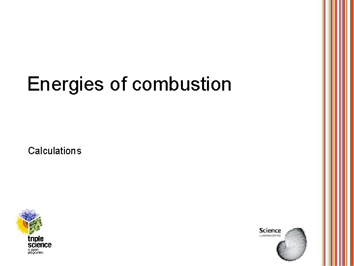 Energies of combustion Calculations 