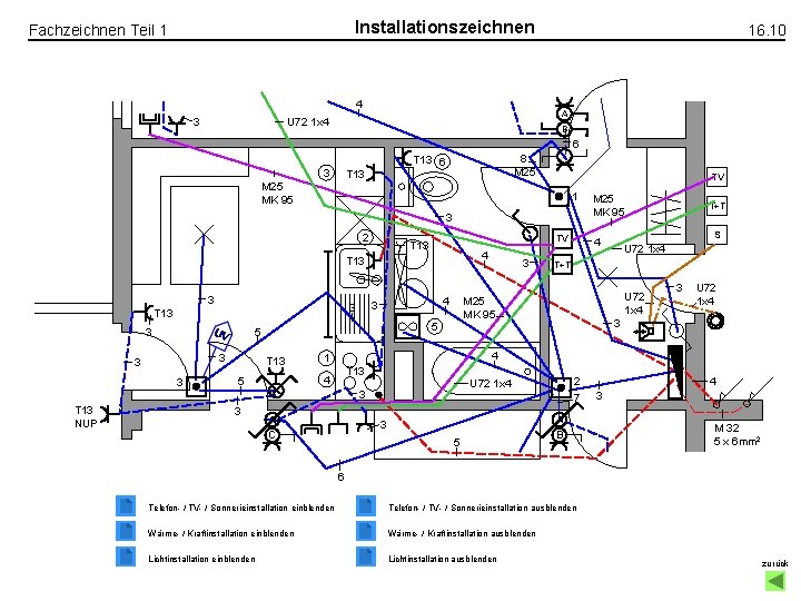 Installationszeichnen Fachzeichnen Teil 1 4 A U 72 1 x 4 3 16. 10 Installationszeichnen Fachzeichnen Teil 1 4 A U 72 1 x 4 3 16. 10