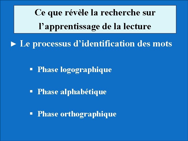 Ce que révèle la recherche sur l’apprentissage de la lecture ► Le processus d’identification