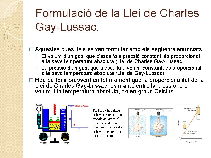 Formulació de la Llei de Charles Gay-Lussac. � Aquestes dues lleis es van formular